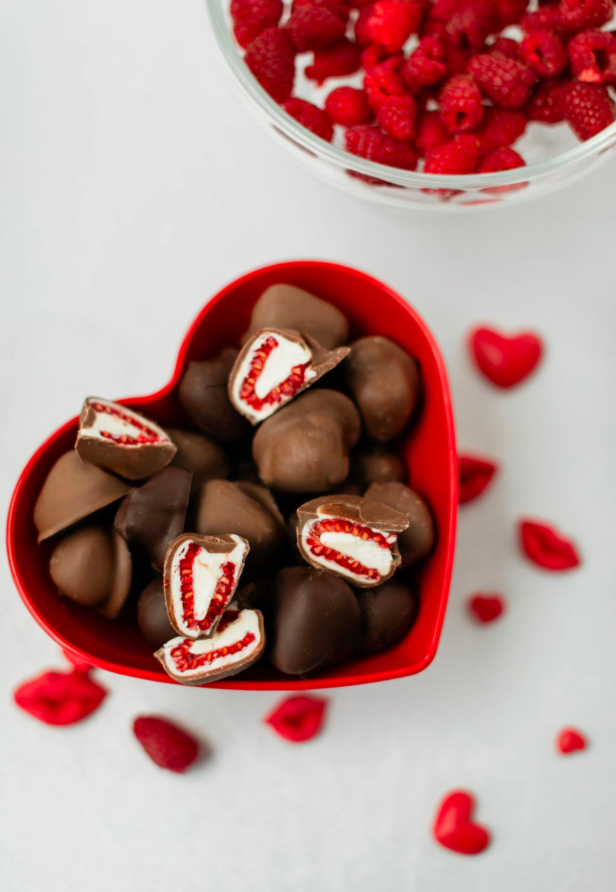 Upgrade to Medium Raspberry Bites (Heart Shaped Bowl) – Dip the Tip Deserts