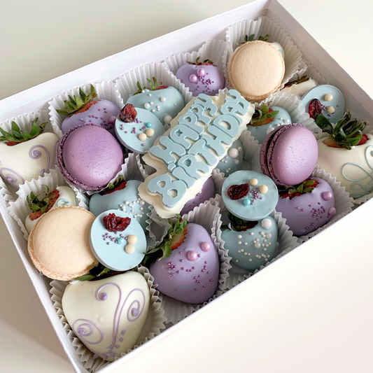 Birthday Treat Box - Blue & Lavender