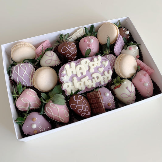 Birthday Treat Box - Pink, Lavender, White & Chocolate