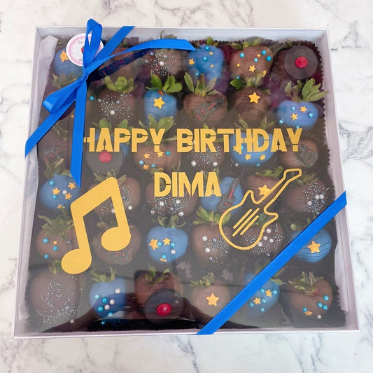 Rock n' Roll Themed Chocolate Strawberries